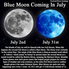 Wicca Teachings A Blue Moon Coming In July Double Moon Energy In One Month Blue Moon Full Blue Moon Moon