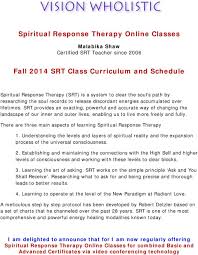 Spiritual Response Therapy Online Classes Fall 2014 Srt