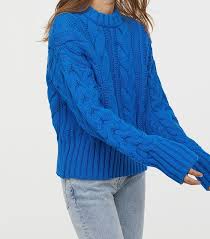 Cable Knit Sweater Cornflower Blue Ladies H M Us Cable Knit Sweaters Sweaters Fashion Pants