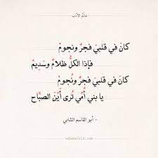 شعر أبو القاسم الشابي كان في قلبي فجر ونجوم عالم الأدب Arabic Calligraphy Math Calligraphy