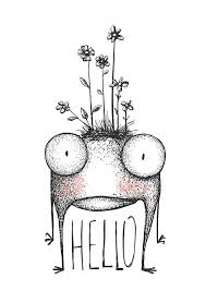 Touch device users can explore by touch or. Strange Hand Drawn Monster With Flowers Digital Art By Popmarleo