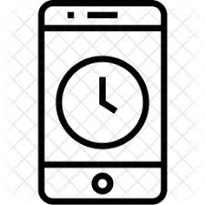 Clock with phone vector icon sign symbol. Free Clock In Phone Icon Of Line Style Available In Svg Png Eps Ai Icon Fonts