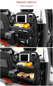 Favorable Saiclehome Leather Car Seat Storage Bag Double Folding Table Storage Container Travel Hanging Bag Newchic Mobile Araba Koltugu Araba Aksesuarlari Araba