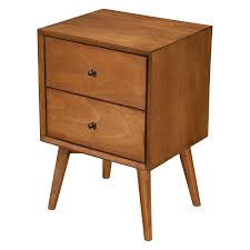 Alpine Furniture Flynn Mid Century Modern 2 Drawer Nightstand In Acorn Finish Walmart Com In 2020 Alpine Furniture Bedroom Night Stands Mid Century Modern Nightstand