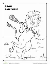 Lion Lacrosse Worksheet Education Com Summer Art Projects Sports Coloring Pages Animal Worksheets