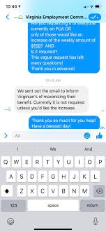 Virginia You Can Contact The Virginia Employment Commission Via Facebook Messenger Just In Case Anyone Didn T Know They Responded To My Question This Morning The Same Question We All Have The Document