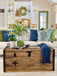 Feature Friday Plaids And Poppies Decor Living Room Decor Blue Living Room