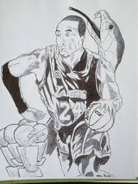 Illustration Drawing Picture Art Sports Basketball Kobe Bryant Black Mambo Nba Ebay Pictures To Draw Art Drawings