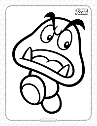 Show your kids a fun way to learn the abcs with alphabet printables they can color. Free Printable Super Mario Goomba Coloring Page