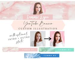 Youtube Channel Banner Custom Illustration Video Intro And Outro Slate Custom Youtube Package Marb Youtube Banners Custom Illustration Custom Cartoons