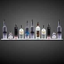 4 Wall Mounted Led Lighted Liquor Bottle Display Shelf Floating Shelves Home Bar Lighting Diy Home Bar Drink Display Bottle Display