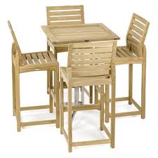 Square Somerset Teak Side Barstool Set Westminster Teak Outdoor Bar Furniture Stainless Steel Furniture