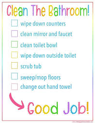 Kids Bathroom Cleaning Checklist Free Printable Cleaning