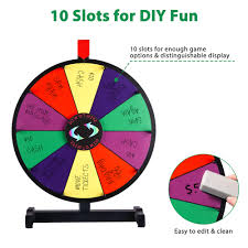 WinSpin 15" Prize Wheel 10 Slots Heavy Duty Editable Tabletop Spinning  Wheel with Dry Erase Marker & Eraser for Fortune Game Tradeshow and  Carnival, Classic Series : Buy Online at Best Price