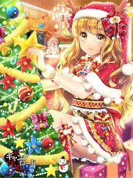 Merry Christmas Happy Holidays Anime Art Santa Girl Costume Santa Hat Reindeer Antlers Christma Anime Christmas Anime Kawaii Anime