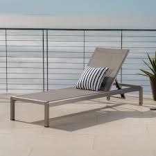 Noble House Cape Coral Silver 1 Piece Metal Outdoor Chaise Lounge 7610 The Home Depot Outdoor Chaise Lounge Patio Furniture Deals Gray Patio Furniture