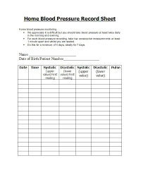 30 Printable Blood Pressure Log Templates Template Lab