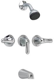 The water pipes on faucet come out of the. American Standard 3375 502 002 Colony Soft 3 Handle Bath And Shower Faucet With Metal Lever Handles