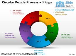 5 Pieces Pie Chart Circular Puzzle With Hole In Center