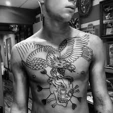 Black And White Eagle Chest Tattoo 80 Eagle Chest Tattoo Designs For Men Manly Ink Ideas Chest Tattoo Men Eagle Chest Tattoo Traditional Chest Tattoo