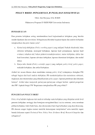 Pertanyaan seputar agama islam yang sering dipikirkan oleh pemikir: Pdf Policy Brief Pengertian Fungsi Dan Efektivitas