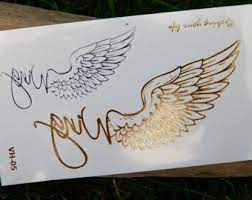 No. 018 Temporary Tattoo Gold Colored Silver Colored Wings - Etsy Canada