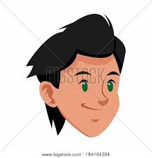 Average body, green eyes, dyed black hair & hairstyles. Head Boy Young Avatar Vector Photo Free Trial Bigstock