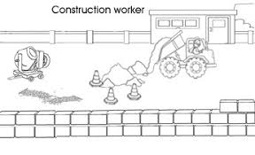 Abc professions coloring book set english alphabet. Construction Worker Printables Colouring Pages