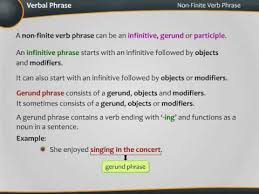 A gerund is a word that is formed by adding 'ing' at the end of an action verb. Verbal Phrase Youtube