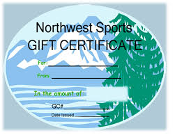 Gift card is not replaceable if lost, stolen or destroyed. Gift Certificate Northwest Sports