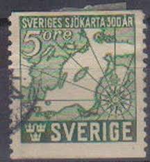 Sweden 1944 Used 5ore Tercent Of First Swedish Marine