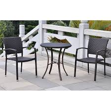 Barcelona Patio Bistro Set Round Table Black Antique Wicker Bistro Patio Set Outdoor Bistro Set Patio