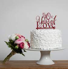 40 Years Of Love 40th Anniversary Cake Topper 40th Wedding Anniversary Cake 40th Wedding Anniversary Cake Topper 40th Anniversary Decorations