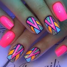 Neon Nail Art Metallic Nail Art Colorful Nail Art Bright Colored Nails
