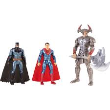 Inspired by the new justice league movie, this total action battle pack features an oversized steppenwolf, two key dc super hero figures and a light up. Dc Justice League Batman Steppenwolf Superman 3 Pack Figures Walmart Com Walmart Com