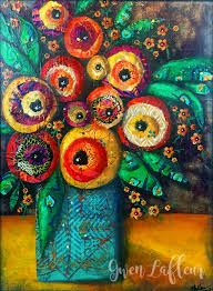 Gwen Lafleur Portfolio Mixed Media Panels And Canvases Gwen Lafleur Studios Flower Painting Mixed Media Canvas Mixed Media Art Canvas