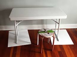 Upcycle A Plastic Folding Table Into A Chic Desk Folding Table Diy Folding Table Chic Desk