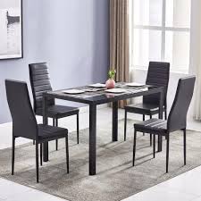 Art glass, sculpture, gifts, decor, wall art, furniture Winado 5 Piece Dining Table Set 4 Chairs Glass Table Breakfast Furniture