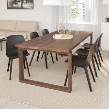 Make sure to consider the height between the table and chairs. Morbylanga Odger Table And 6 Chairs Oak Veneer Anthracite Ikea Diy Dining Room Table Dining Table Modern Kitchen Tables