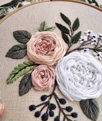 Pdf Pattern Video Tutorial Garden Roses Digital Tutorial Etsy In 2021 Flower Embroidery Designs Hand Embroidery Art Simple Embroidery
