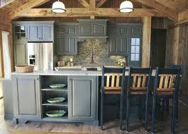 Image Result For Log Cabin Gray Kitchen Cabinets Rustic Cabin Kitchens Rustic Kitchen Cabinets Log Cabin Kitchens