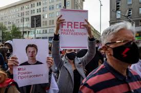 Belarussian journalist roman protasevich is in police detention in minsk after the extraordinary diversion of his ryanair flight from greece, denounced by some as a state hijacking. 5xzrhjhyi7i M