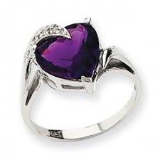 14k White Gold Amethyst Ring Purple Jewelry Amethyst Jewelry Amethyst And Diamond Ring
