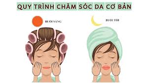 Infographic: Các bước dưỡng da mặt cơ bản ban ngày và ban đêm