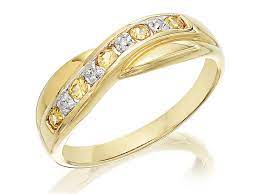 9ct Gold Diamond And Yellow Sapphire Crossover Half Eternity Ring D8139 F Hinds Jewellers Eternity Ring Gold Diamond Yellow Sapphire