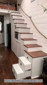 Tiny House Pull Out Stairs And Storage Tiny House Stairs House Stairs Shed To Tiny House