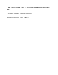Glückwunsch sprüche zur hochzeit mit einen baum : Pdf Timing Of Surgery Following Sars Cov 2 Infection An International Prospective Cohort Study