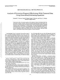 Analysis of Prevention Program Effectiveness With Clustered Data Using  Generalized Estimating Equations