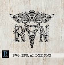 Registered Nurse Svg Zentangle Caduceus Svg Mandala Caduceus Etsy Nurse Tattoo Rn Tattoo Registered Nurse Tattoo