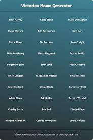 Victorian Name Generator 1000s Of Random Victorian Names